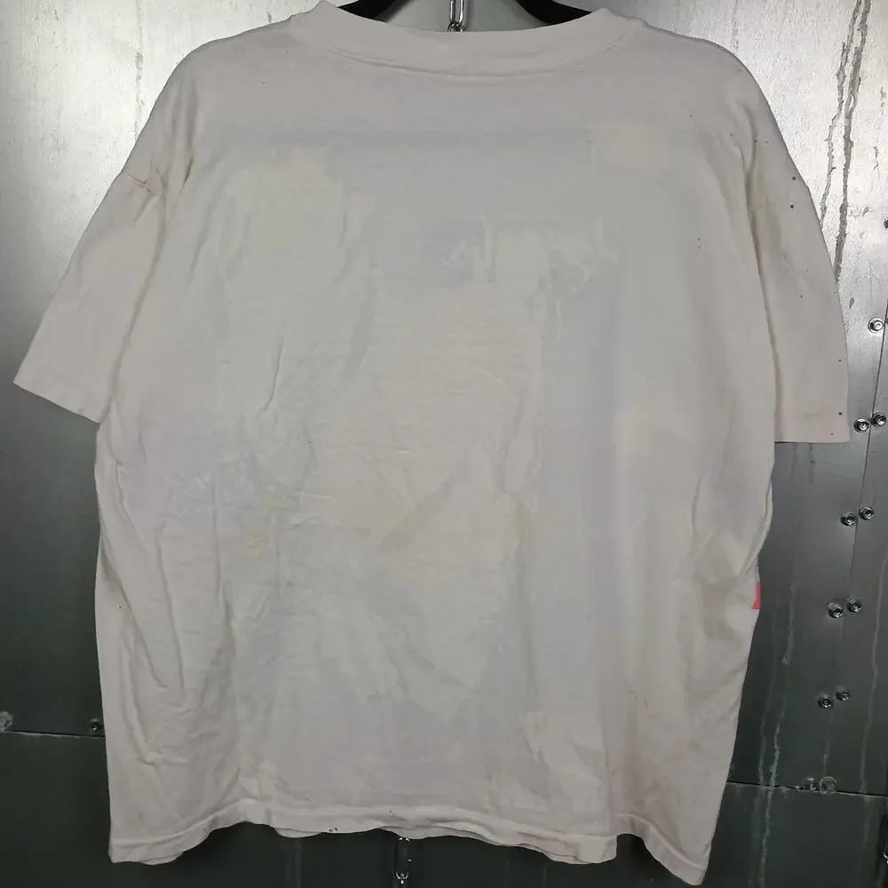 Mickey Mouse Vintage 80s Champion Paint La Roche Shirt XL Boxy Cropped College - Picture 6 of 6